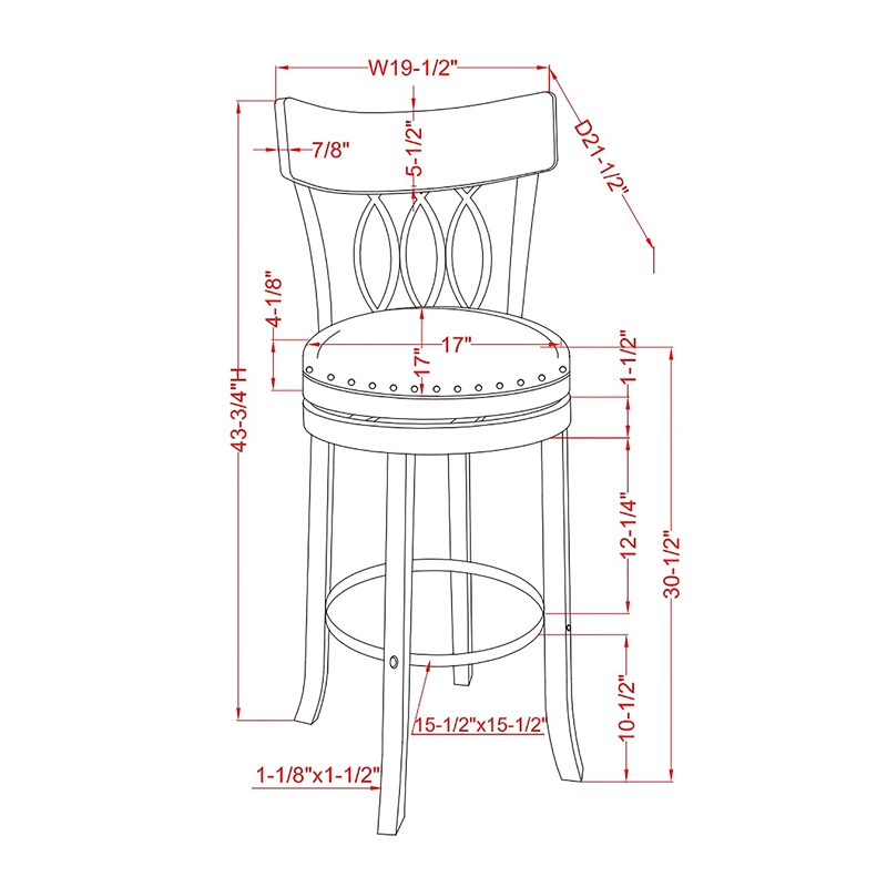 Furniture of America Beka Wood 29 Inch Swivel Bar Stool in Green Set of 4