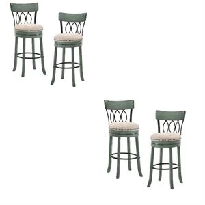 furniture of america beka wood 29 inch swivel bar stool in green set of 4