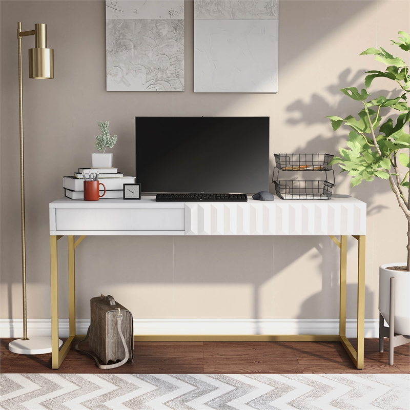 Furniture of America Giffore Contemporary Wood Lift-top Writing Desk in White