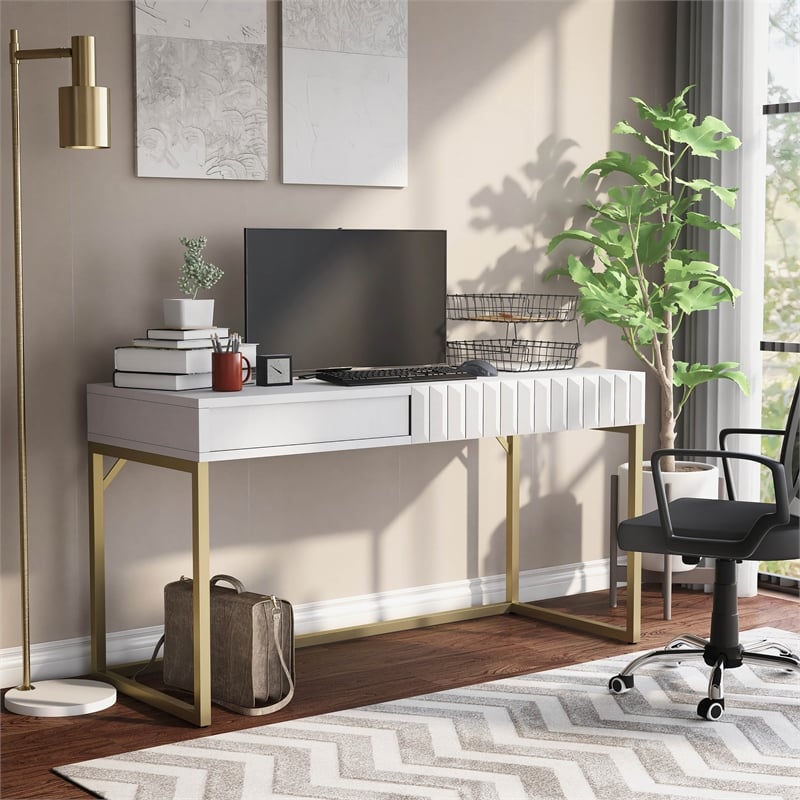 Furniture of America Giffore Contemporary Wood Lift-top Writing Desk in White