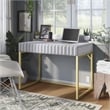 Furniture of America Giffore Wood Writing Desk with USB Port in White