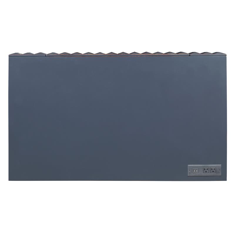 Furniture of America Giffore Wood Writing Desk with USB Port in Blue