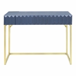 Furniture of America Giffore Wood Writing Desk with USB Port in Blue