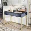 Furniture of America Giffore Wood Writing Desk with USB Port in Blue