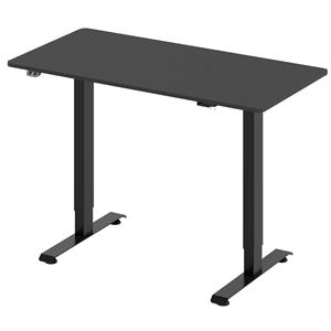 furniture of america tilah metal height adjustable office desk in black
