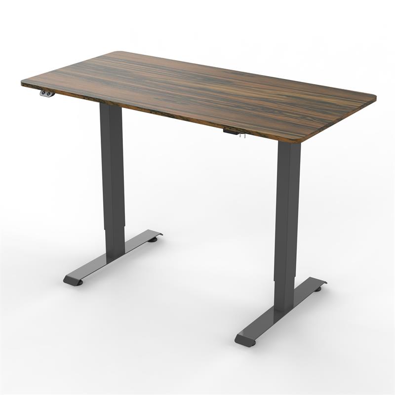 Furniture of America Tilah Metal Height Adjustable Office Desk in Dark Brown