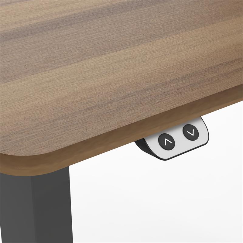 Furniture of America Tilah Metal Height Adjustable Office Desk in Light Brown