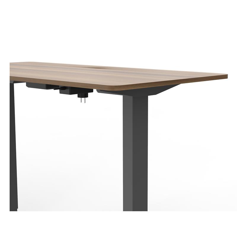 Furniture of America Tilah Metal Height Adjustable Office Desk in Light Brown