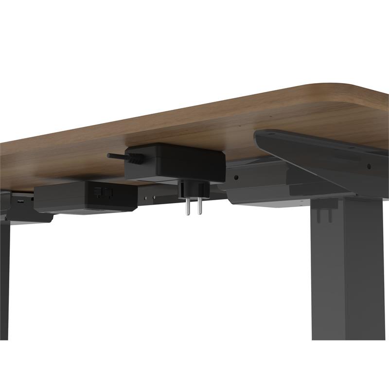 Furniture of America Tilah Metal Height Adjustable Office Desk in Light Brown