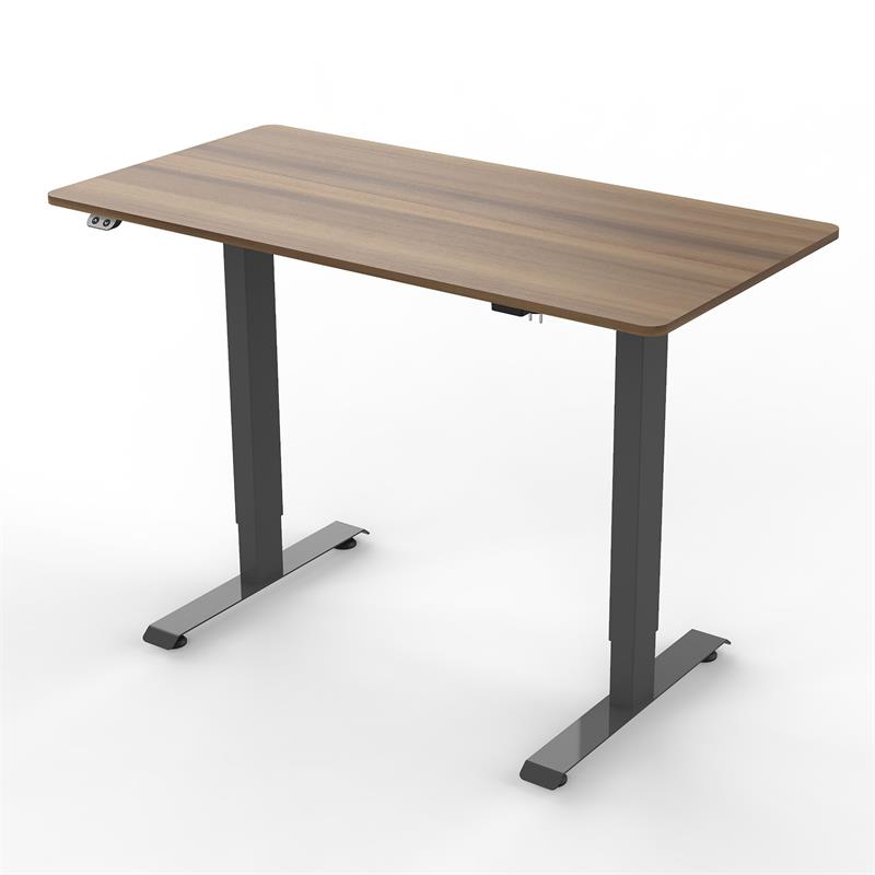 Furniture of America Tilah Metal Height Adjustable Office Desk in Light Brown