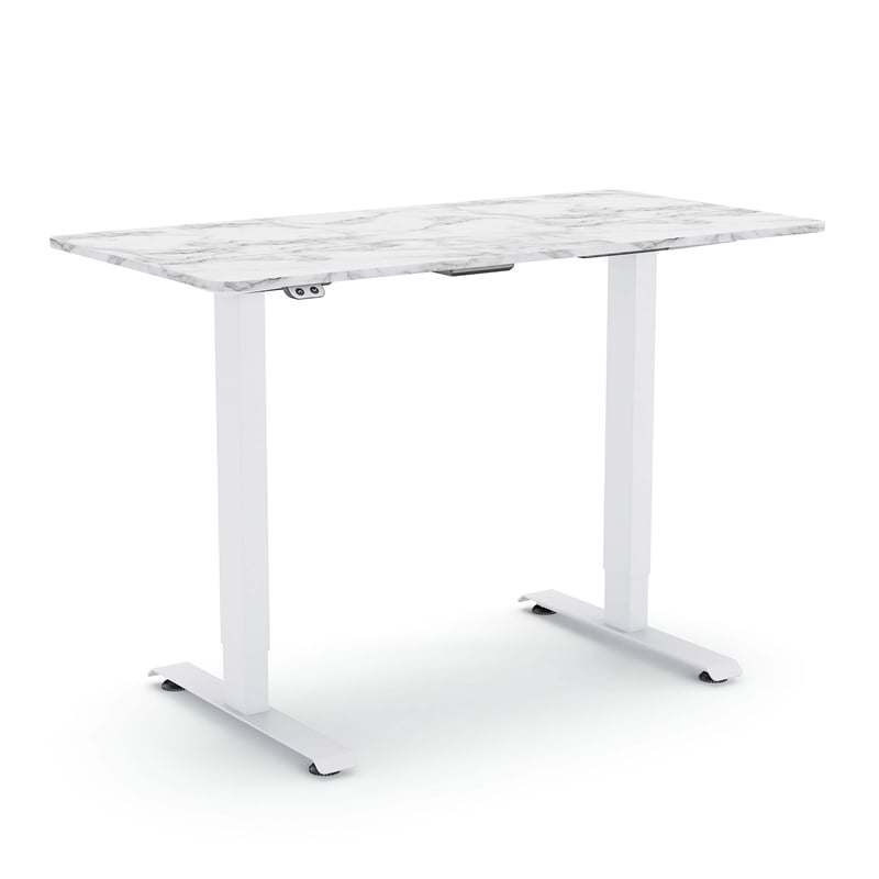 Furniture of America Tilah Metal Height Adjustable Office Desk in White