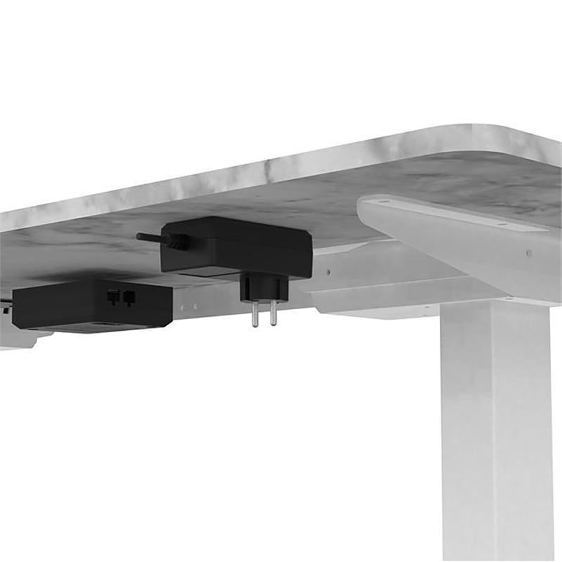 Furniture of America Tilah Metal Height Adjustable Office Desk in White