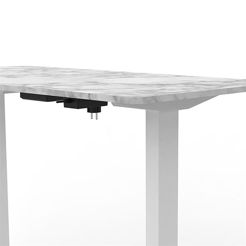 Furniture of America Tilah Metal Height Adjustable Office Desk in White