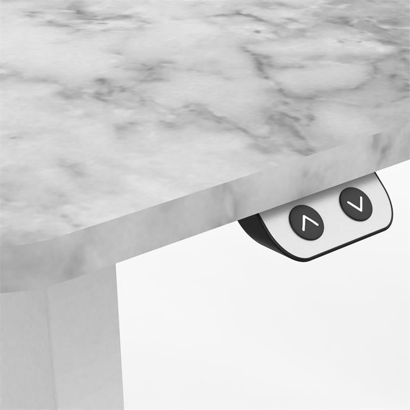 Furniture of America Tilah Metal Height Adjustable Office Desk in White