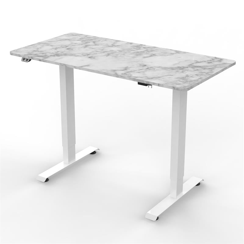 Furniture of America Tilah Metal Height Adjustable Office Desk in White