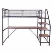 Furniture of America Pico Metal Twin Loft Bed with Workstation in Sand Black