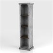 Furniture of America Hawke Farmhouse Wood 4-Shelf TV Tower in Cement Gray