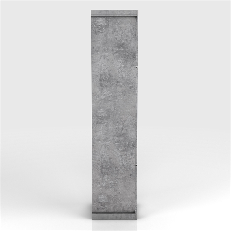 Furniture of America Hawke Farmhouse Wood 4-Shelf TV Tower in Cement Gray