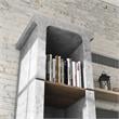 Furniture of America Hawke Farmhouse Wood 4-Shelf TV Tower in Cement Gray