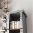 Furniture of America Hawke Farmhouse Wood 4-Shelf TV Tower in Cement Gray