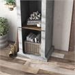Furniture of America Hawke Farmhouse Wood 4-Shelf TV Tower in Cement Gray
