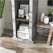 Furniture of America Hawke Farmhouse Wood 4-Shelf TV Tower in Cement Gray