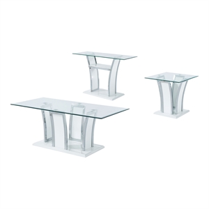 furniture of america manhattan metal 3-piece coffee table set
