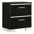 FOA Ryant Contemporary 2-Piece Black Wood Bedroom Set - Queen + Nightstand