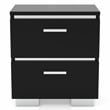 FOA Ryant Contemporary 2-Piece Black Wood Bedroom Set - Queen + Nightstand