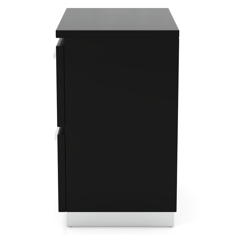 FOA Ryant Contemporary 2-Piece Black Wood Bedroom Set - Queen + Nightstand