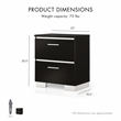 FOA Ryant Contemporary 2-Piece Black Wood Bedroom Set - Queen + Nightstand