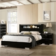 FOA Ryant Contemporary 2-Piece Black Wood Bedroom Set - Queen + Nightstand