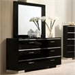 FOA Ryant 5pc Black Wood Bedroom Set - Queen + 2 Nightstands + Dresser + Mirror