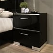 FOA Ryant 5pc Black Wood Bedroom Set - Queen + 2 Nightstands + Dresser + Mirror