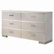 FOA Quaker Modern 3-Piece White Wood Bedroom Set - King + Nightstand + Dresser