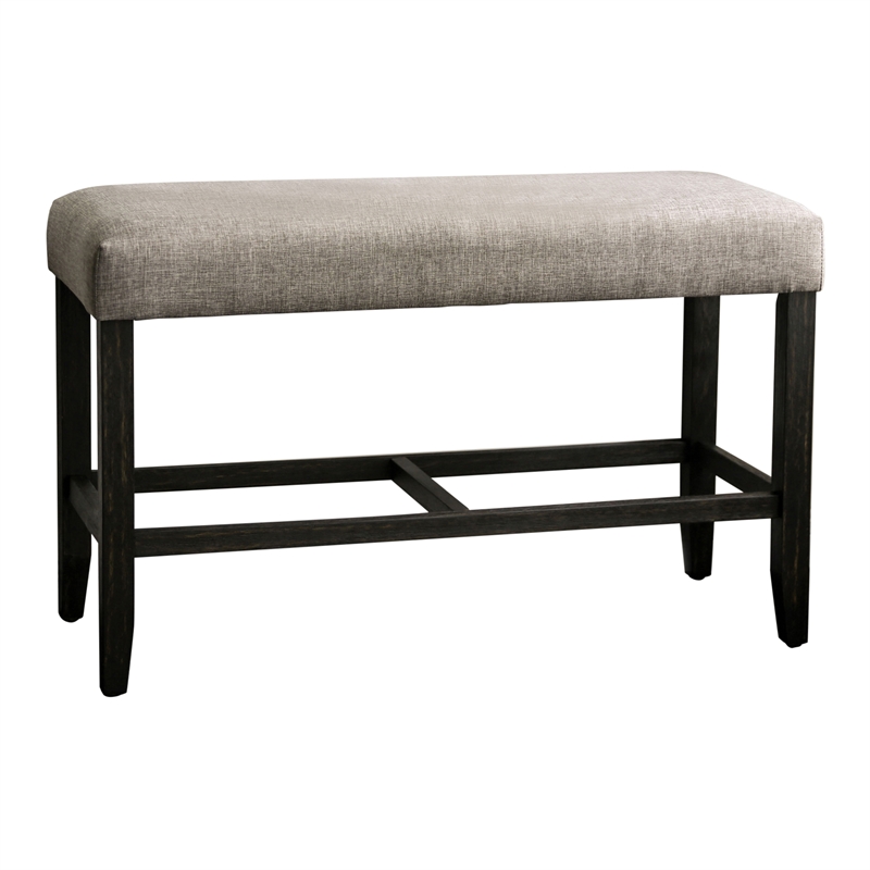 Furniture of America Iceland Wood 4-Piece Counter Height Table Set in Light Gray