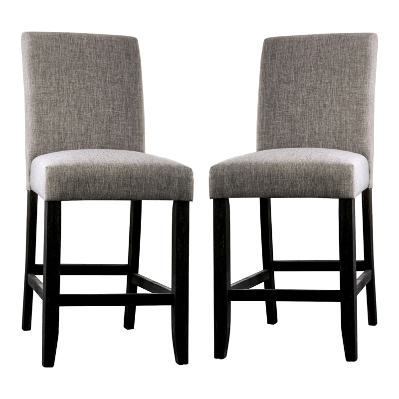 Furniture of America Iceland Wood 4-Piece Counter Height Table Set in Light Gray