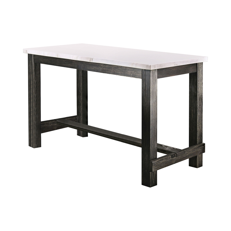 Furniture of America Iceland Wood 5-Piece Counter Height Table Set in Light Gray