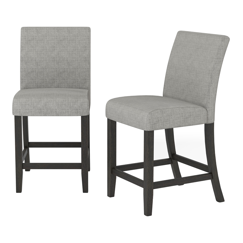 Furniture of America Iceland Wood 5-Piece Counter Height Table Set in Light Gray