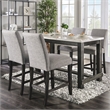 Furniture of America Iceland Wood 5-Piece Counter Height Table Set in Light Gray