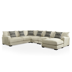 furniture of america turnstein chenille left-hand facing sectional in beige