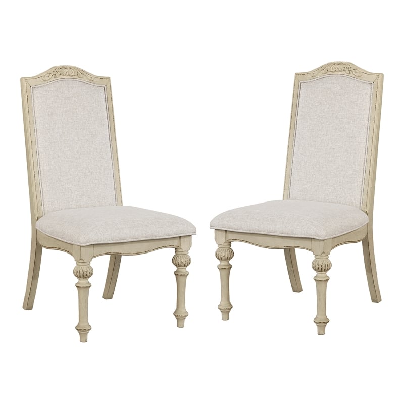 Furniture of America Clyde Wood 5-Piece Round Dining Table Set in Antique White