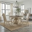 Furniture of America Clyde Wood 5-Piece Round Dining Table Set in Antique White