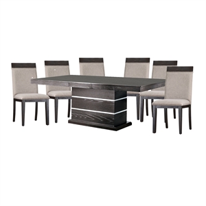 furniture of america herafore wood 7-piece dining table set in espresso
