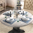Furniture of America Rossas Wood 5-Piece Round Dining Table Set in Ivory