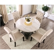 Furniture of America Rossas Wood 5-Piece Round Dining Table Set in Ivory