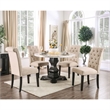 Furniture of America Rossas Wood 5-Piece Round Dining Table Set in Ivory