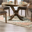 Furniture of America Elsin Wood 5-Piece Round Dining Table Set in Walnut