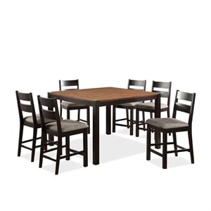furniture of america conklin wood 7-piece counter height table set in espresso