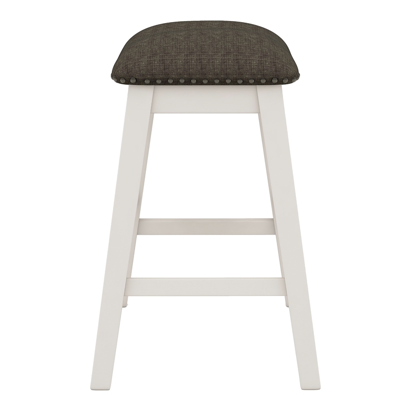 Furniture of America Ablania Wood 5-Piece Counter Dining Table Set in Off White